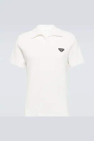 Prada Logo-embellished terry polo shirt