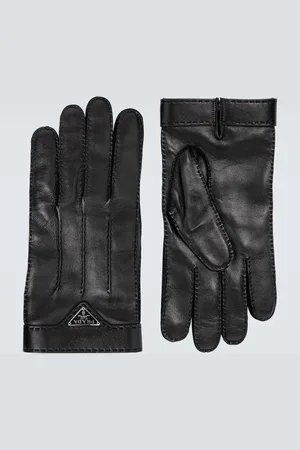 Prada Leather gloves with logo