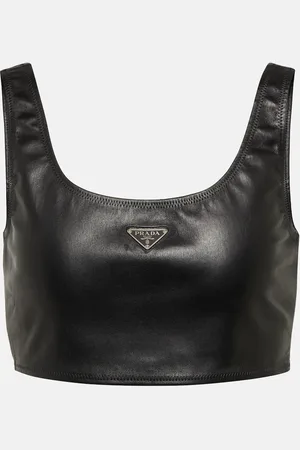 Prada Sleeveless leather crop top