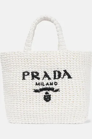 Prada Small logo crochet tote bag