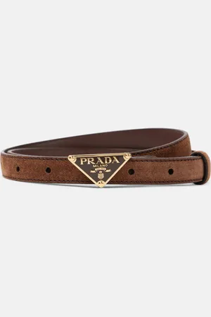 Prada Logo suede belt