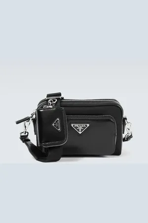 Prada Leather-trimmed crossbody bag