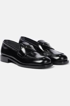 Prada Logo leather loafers