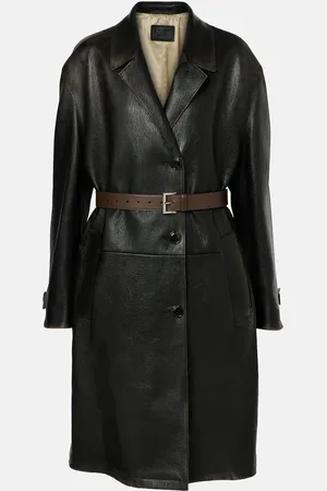 Prada Leather wrap coat