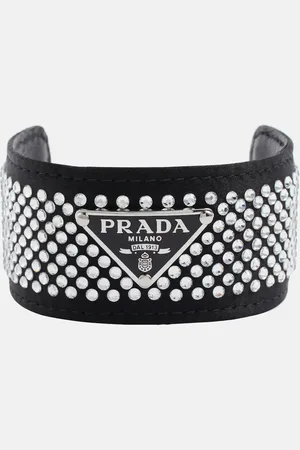 Prada Crystal-embellished logo bracelet