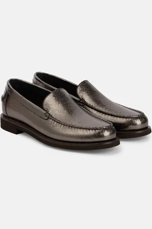 Brunello Cucinelli Metallic leather loafers