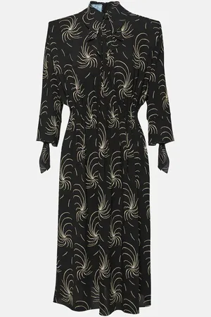 Prada Printed ruched shirt dress