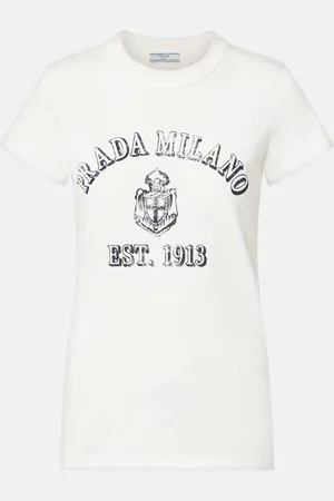 Prada Printed cotton jersey T-shirt