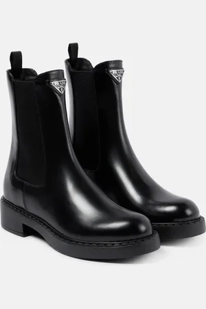 Prada Logo leather ankle boots