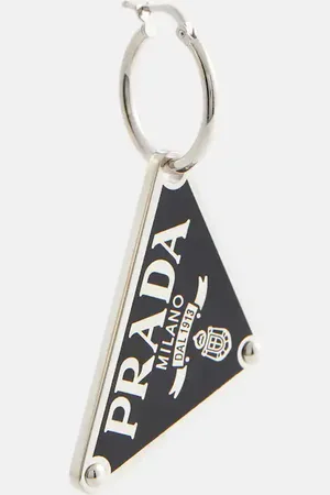 Prada Symbole logo sterling silver single earring