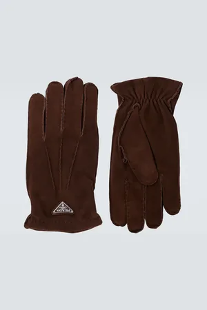 Prada Logo suede gloves