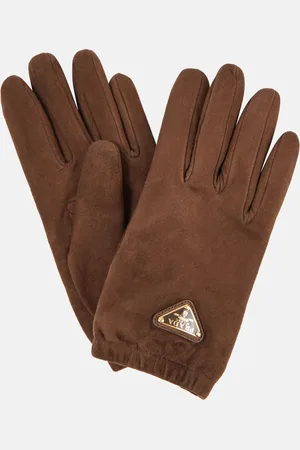 Prada Logo suede gloves