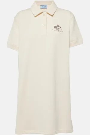 Prada Logo cotton fleece polo dress