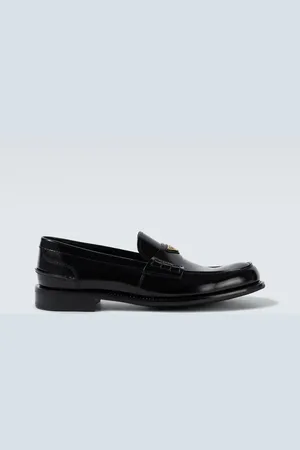 Prada Logo leather loafers