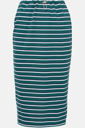 Prada Striped cotton midi skirt