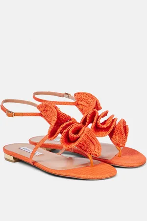 Aquazzura Noches Tropicales raffia thong sandals