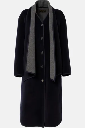 Loro Piana Gladwin scarf-detail wool and silk coat