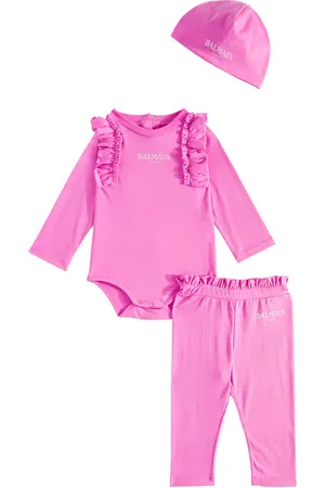 Balmain Baby cotton bodysuit, pants and hat set