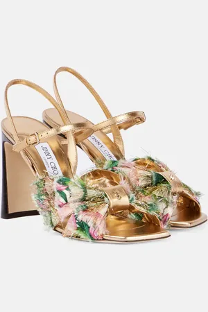 Jimmy Choo Annika 95 leather-trimmed sandals