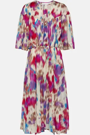 Marant Etoile Printed cotton midi dress