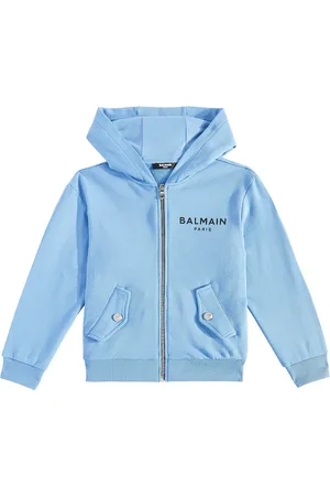 Balmain Logo cotton jersey hoodie