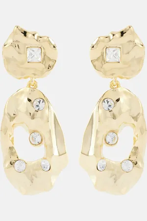 Oscar de la Renta Crystal-embellished clip-on earrings