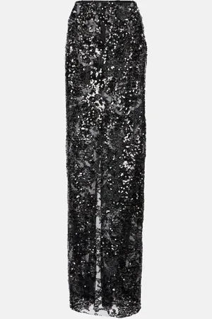 Victoria Beckham Sequined high-rise tulle maxi skirt