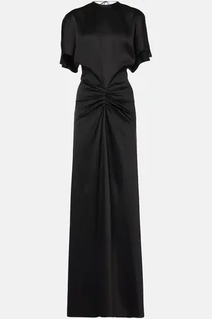 Victoria Beckham Gathered open-back crÃªpe satin gown