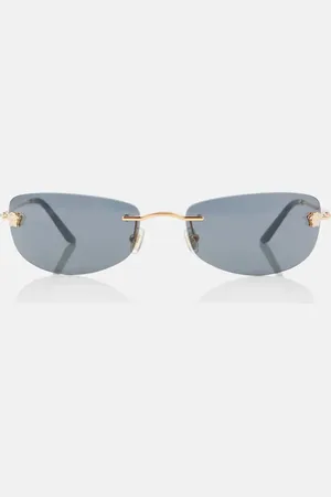 VERSACE Damier Plaque rectangular sunglasses