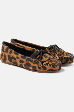 PARIS TEXAS Indie leopard-print suede loafers