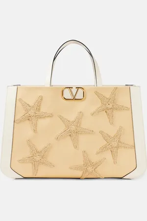VALENTINO GARAVANI VLogo Starfish Large leather-trimmed tote bag
