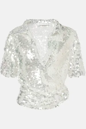CHRISTOPHER ESBER Sequined semi-sheer polo shirt