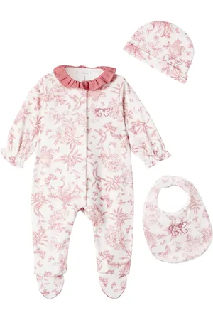 Tartine Et Chocolat Baby cotton onesie, hat, and bib set