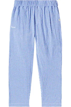 Liewood Boris gingham cotton seersucker pants