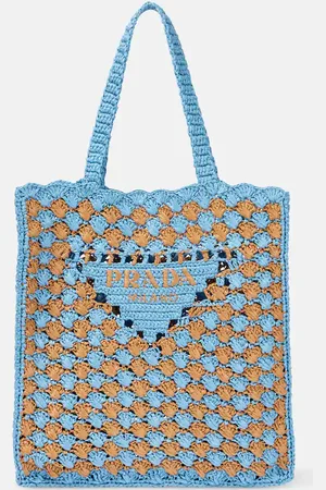Prada Logo crochet shopper