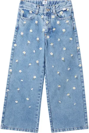 Il gufo Floral embroidered jeans