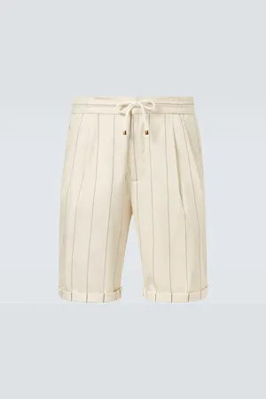 Brunello Cucinelli Striped wool and cotton Bermuda shorts