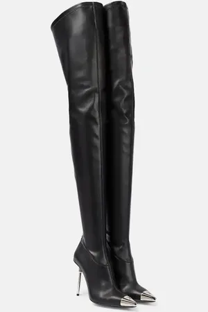 DAVID KOMA Faux leather over-the-knee boots