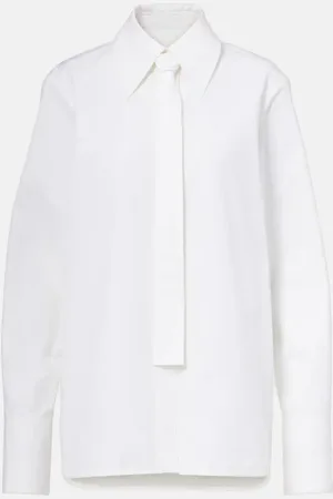 Jil Sander Tie-neck cotton poplin shirt