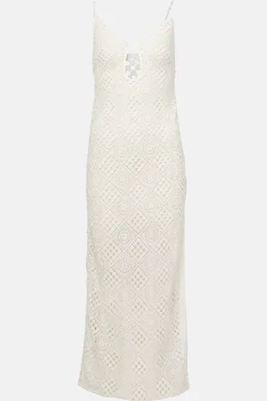 SIR Rayure crochet cotton maxi dress
