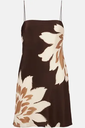 SIR Floral silk satin slip dress