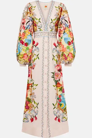 Farm Rio Floral linen-blend maxi dress