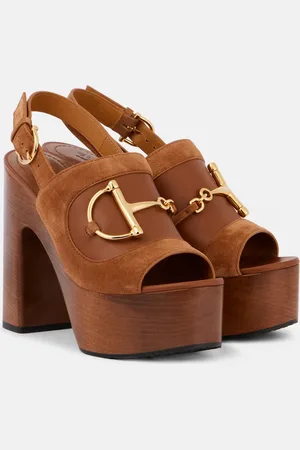 Gucci Horsebit suede slingback sandals