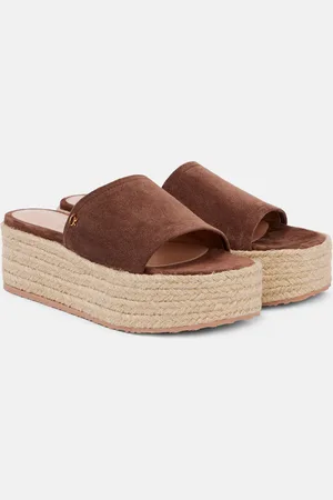 Gianvito Rossi Suede platform espadrille slides