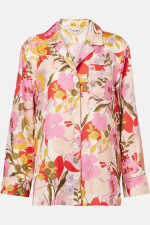 Max Mara Alan floral silk satin shirt
