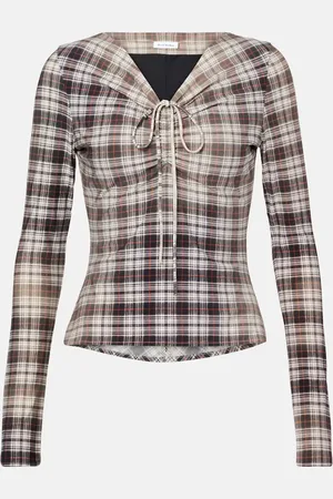 Acne Studios Plaid ruched top