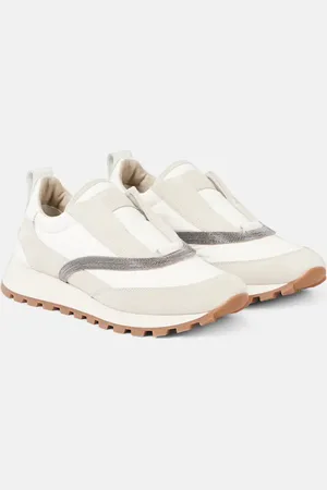 Brunello Cucinelli Monili leather-trimmed sneakers