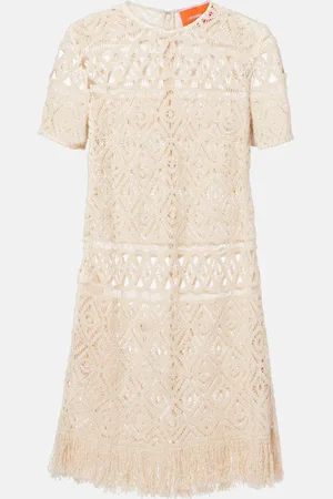 La DoubleJ Lacey macramÃ© cotton minidress