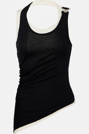 Jean Paul Gaultier Layered cotton jersey tank top