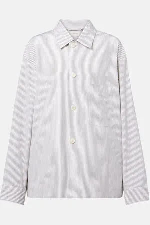 LEMAIRE Pyjama striped cotton poplin shirt